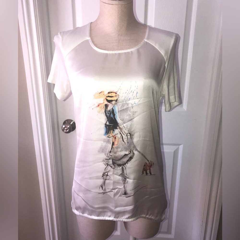 Tristan White Graphic Top